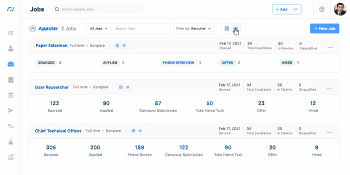 Recruiterflow interface